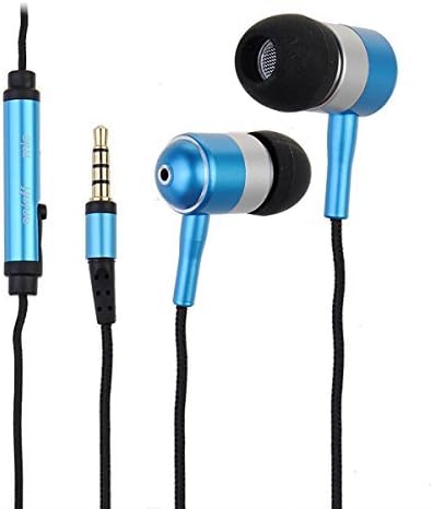 StemHD® Fabric Braided 3.5mm Stereo Headset Premium Nylon Tangle Free Headphones with Play / Pause Key Remote Controller & Built-in Microphone - Blue