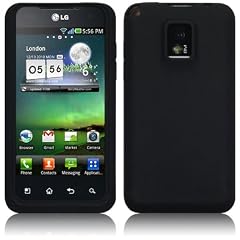 LG P990 OPTIMUS SPEED SILIKON SKIN CASE SCHUTZH�LLE IN SCHWARZ + 2 x DISPLAYSCHUTZFOLIE