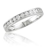10k White Gold Eternity Diamond Band Ring, Size 7 (H-I, SI-I, 0.42 carat)