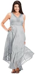 Empire   Waistline Embroidered Lace Jacquard Chiffon/Georgette Floral Print Maxi Dress 