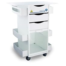 TrippNT 51817 High Density Polyethylene/ABS MRI Core DX Storage Lab Cart with 29" Extended Top and 3" Rubber Caster, 29" Width x 35" Height x 20" Depth, 6 Shelves