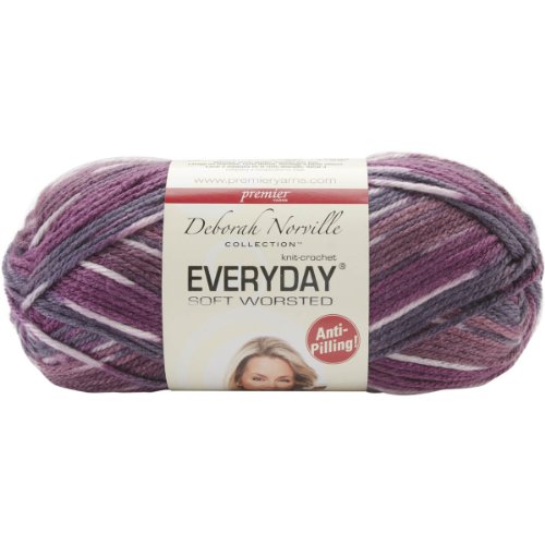Premier Yarn Deborah Norville Collection 3-Pack Everyday Print Yarn, Plum Jam