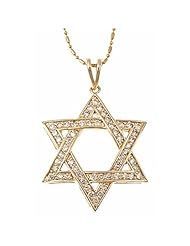 Diamond Star of David Pendant 14K Yellow Gold (1.15 cttw, SI Clarity, H Color)
