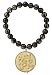 8mm Smoky Quartz Stretch Bracelet w/ Carved Bone Chinese Success Character, 7