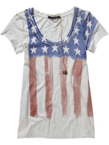 Maison Scotch Damen Top 12210351756 - Flag printed tee in various colours, Gr. 40 (L / siz Preisvergleich