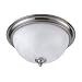 Outdoor Living : Westinghouse 64093 Brandt Point Two-Light Flush Mount Ceiling Fixture, Brushed Nickel Finish with White Alabaster Globes