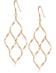 14k Gold Plated Sterling Silver Marquis Twisted Honeycomb Earrings