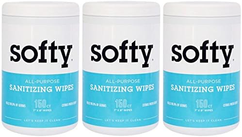 3-pack (450 wipes) Sanitizing Wipes for Hands + Surface. Extra Large Antibacterial Sanitizer Wipes. Alcohol-Free.