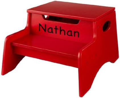 Personalized Step N' Store - Red - Print Script Print Color Brown - Art