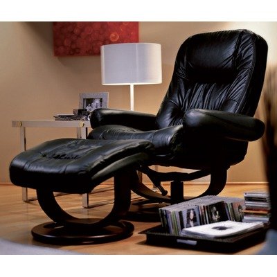 Andre Essentials Leather Ergonomic Recliner Color: Brown