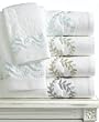 Martha Stewart Collection Bath Hand Towel 16in X 30 in, Trousseau Leaf Collection , WHT/NAT