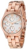 Breda Women039s 8212-Rosegold quotAutumnquot Sleek Metal Designer Dial Three-Link Band Watch on sale