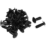 uxcell&reg; 20 Pcs 6mm Hole Push Type Plastic Rivet Fastener Clips Black