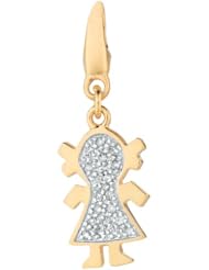 Gold over silver 0.09ct TDW Diamond Girl Charm (Charm)
