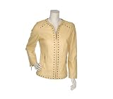Bradley by Bradley Bayou Lamb Leather Jacket with Grommets Large Soft Yellow