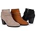 Brinley Co. Womens High Heeled Strappy Chunky Heel Ankle Booties