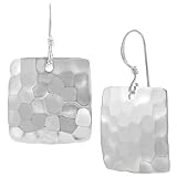 Sterling Silver Hammered Square Earrings