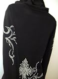 Flare on Sleeve Antique Cross Rhinestone Hoodie
