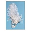 Elegant Supper Club White Feather Mask