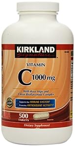 Kirkland Vitamin C with Rose Hips and Citrus Bioflavonoid Complex (1000 mg), 500-Count Tablets