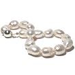 HinsonGayle AAA White Free-Form Baroque Pearl Bracelet (Sterling Silver)
