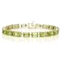 10k Yellow Gold Emerald Cut Peridot Bracelet, 7"