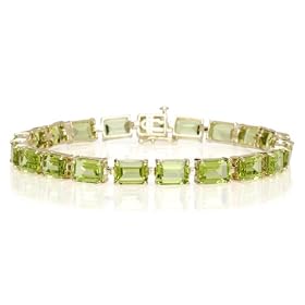 10k Yellow Gold Emerald Cut Peridot Bracelet, 7 by Amazon.com Collection