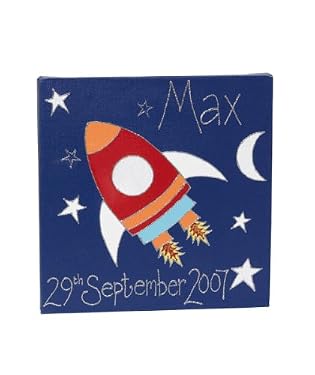 boys rocket name canvas
