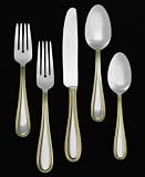 Wedgwood Vera Wang Stainless Vera Lace Gold 5-Piece Flatware Place Setting, Service for 1