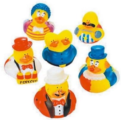 Set of 6 Carnival Circus Clown Rubber Ducks DUCKYS Duckies
