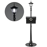 大型ソーラーライト付きスタンドポスト　高さ160cm