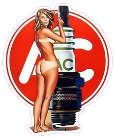 AC Delco Spark Plug Pin Up Girl Decal