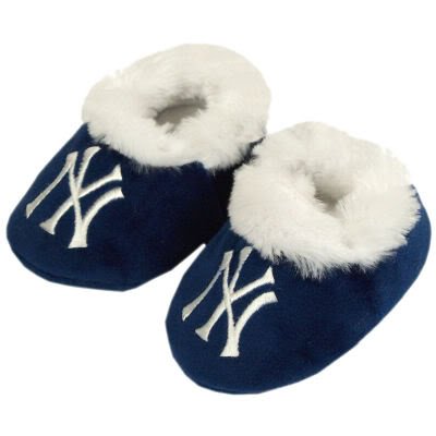 NEW YORK YANKEES OFFICIAL LOGO BABY BOOTIE SLIPPERS 6-9 MOS