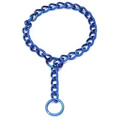 Platinum Pets Hundehalsband aus pulverbeschichteten Edelstahl in Blau - 4mm x 51cm lang