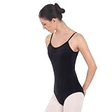 Adult Black Cotton Blend Camisole Leotard Size Medium
