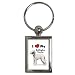 I Love My Bedlington Terrier Key Chain