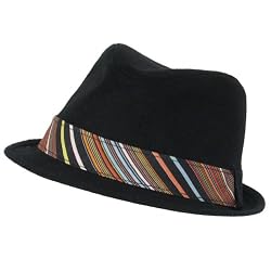 New Cotton Linen Retro Band Fedora Trilby Hat Medium Large Black