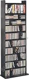 Leslie Dame CD, DVD, Video Laminate Wood Grain Storage Rack CD-500 Black Ash