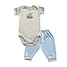 Hudson Baby Touched by Nature Organic Bodysuit & Pant, Blue, 0-3 months