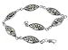 Sterling Silver Genuine Peridot Celtic Trinity Knot 7 Link Bracelet