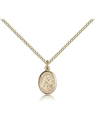 Free Engraving Included Medal-Gold Filled St. Saint Maria Goretti Pendant 1/2 x 1/4" 9208GF--w/18" Chain w/Box Teenage Girls