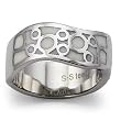 Stainless Steel Women's Ring with White Resin Inlay (Sizes 5-9)