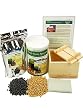 Organic Deluxe Tofu Making Kit - Large Wood Mold / Press, Yellow & Black Soybeans, More - Make Your Own Tofu