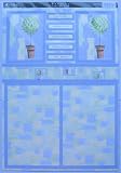 Kanban A4 die cut Concept card kit with envelope - Bay tree, blue