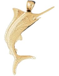 Dazzlers Solid 14k Gold Marlin Trout Fish 3 Dimensional Charm Pendant Available in three colors from jewelsberry (weights: 7.8 grams only)