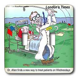 Cover image : Londons Times Funny Medicine Cartoons - Golfing Doctor - Light Switch Covers - double toggle switch