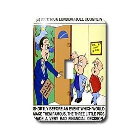 Londons Times Funny Animals Cartoons - Three Little Pigs And Homeowners Insurance - Light Switch Covers - single toggle switch