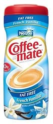 Coffee-Mate French Vanilla, Fat Free Powdered Coffee Creamer, 15-Ounce Packages (Pack of 6)