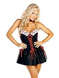 SeXy Vegas Poker Princess Halloween Costume Casino Gambling Mini Dress Petticoat and Neck Collar Large