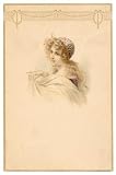 Art Nouveau Style Fashion Image No 66**7.5cm x 5cm Acrylic Keyring**